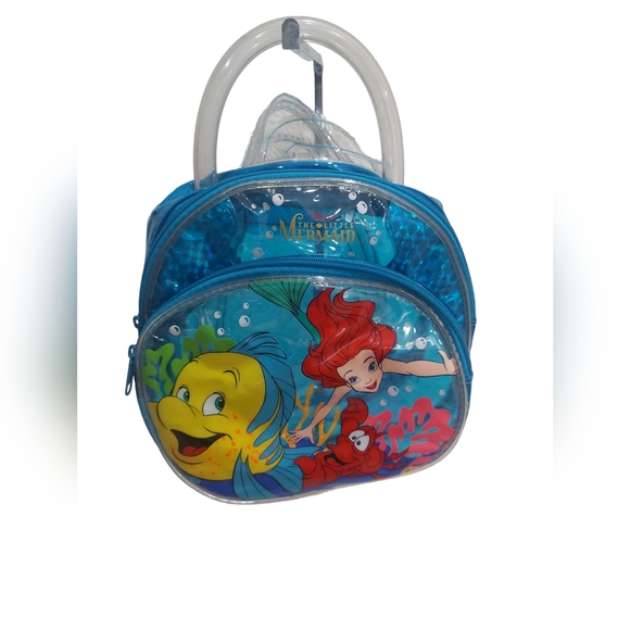 Disney Accessories Disney Little Mermaid Ariel Flounder Clear Blue Plastic Girls Purse